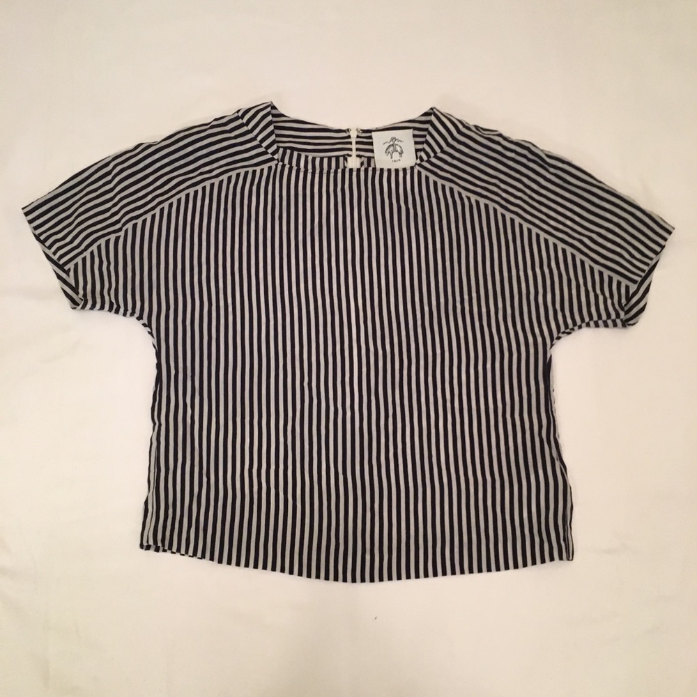 White and blue stripe shirt